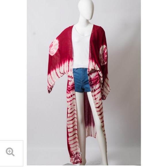 Last 1 New Boho Tie- Dye Kimono Long Cardi-Wrap - Picture 8 of 8